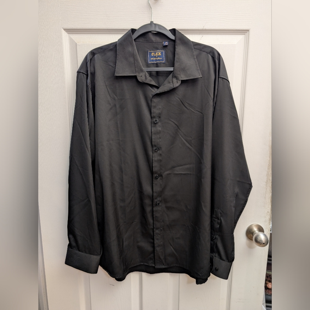 Black Button-Up Shirt by Flex